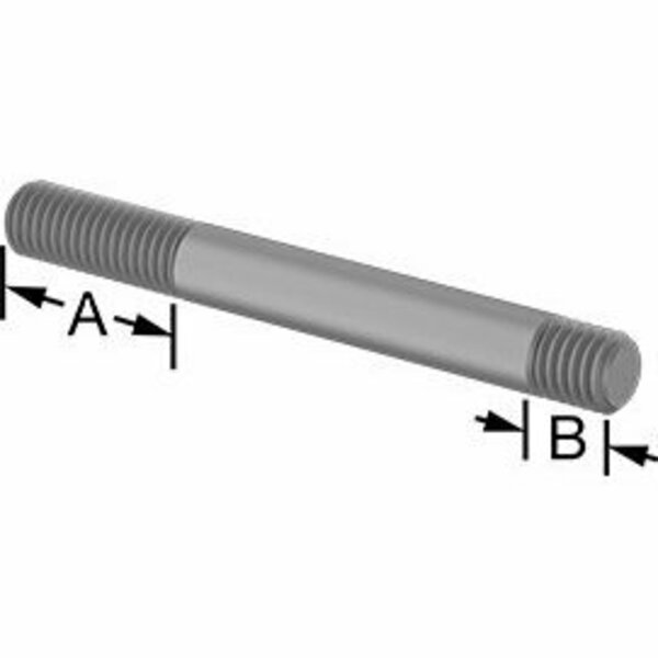 Bsc Preferred Threaded on Both Ends Stud Steel M8 x 1.25 mm Size 22 mm and 8 mm Thread Length 73 mm Long 5580N148